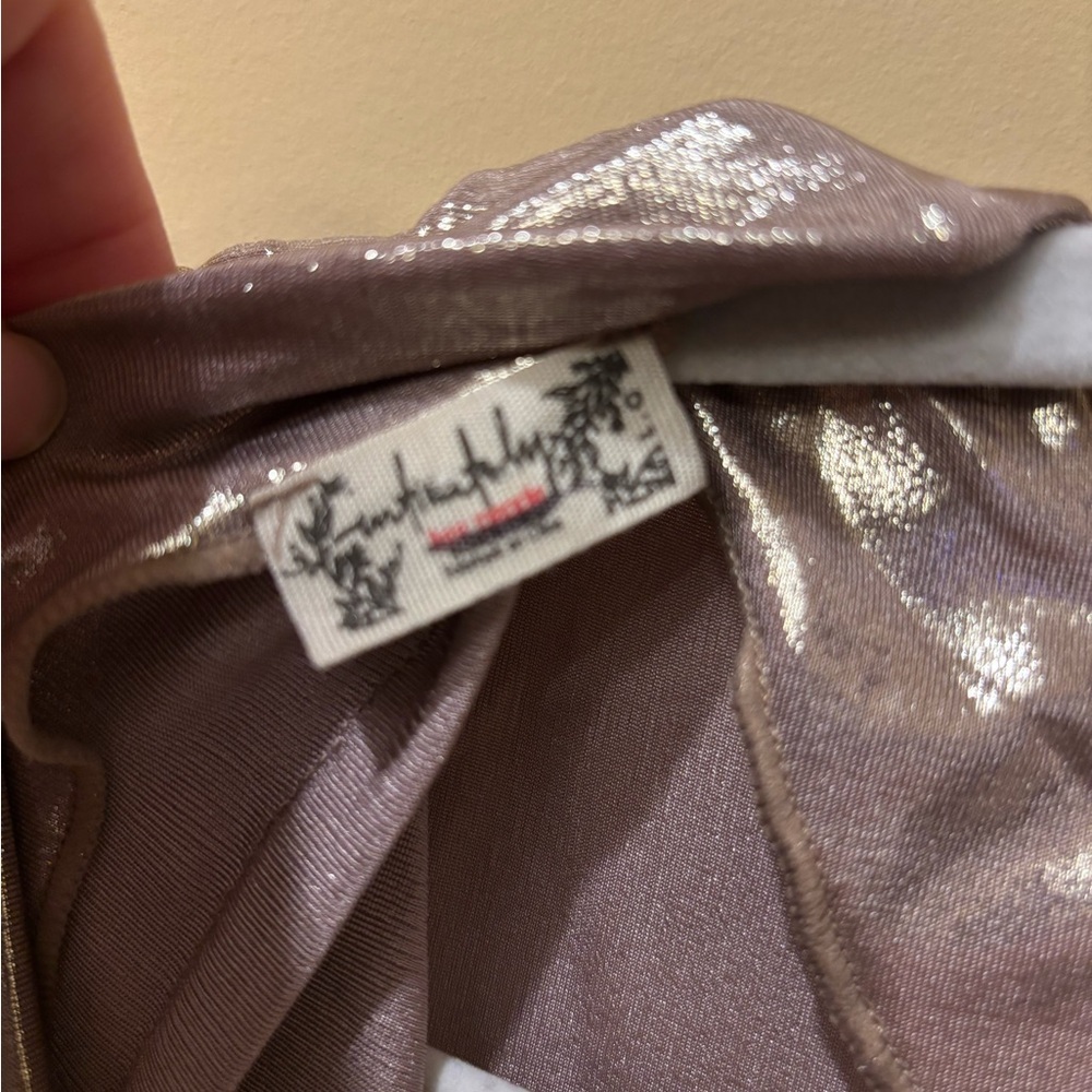 Free People Intimately Metallic Open Back Tank | Size M/L | Cowl Back Top - Picture 4 of 5